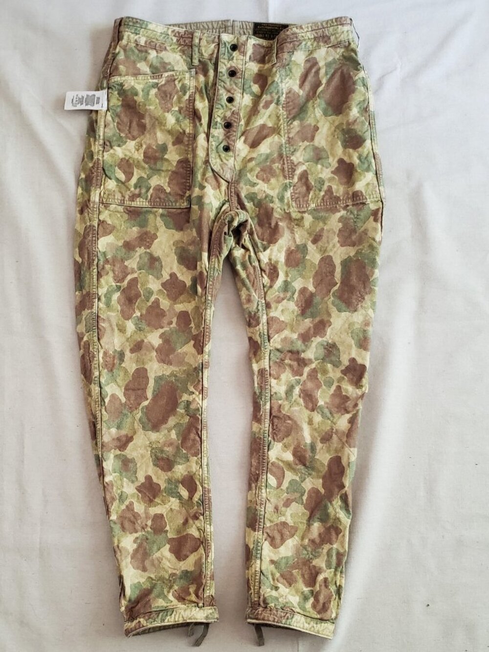 Double RRL Ralph Lauren Pants 32x27 Rare Military Thick Quilted Reversible Camo